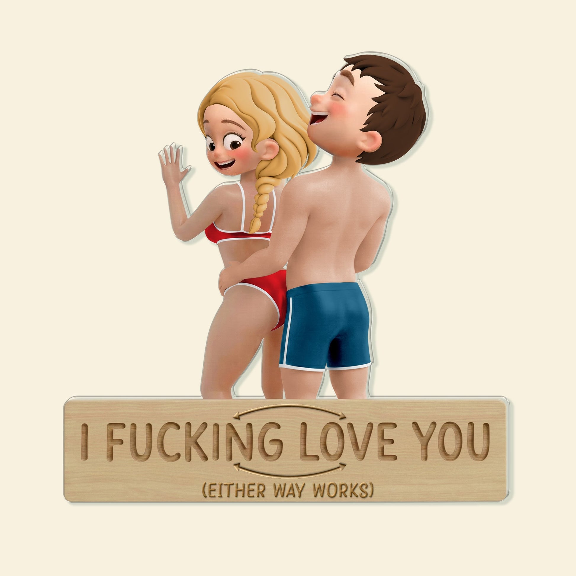 Humorous Couples Fridge Magnet - Fun Gift for Loved Ones Fridge Magnet MagicInPrints