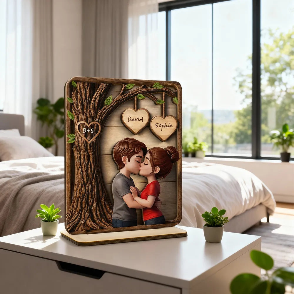 Personalized Wooden Couple Plaque for Lovers - Romantic Gift Plaque MagicInPrints