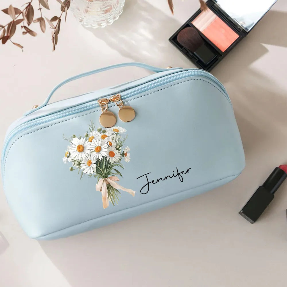 Personalized Makeup Bag for Women with Floral Design - Perfect Gift Bag MagicInPrints
