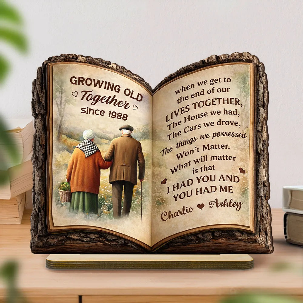 Personalized Wooden Anniversary Book Plaque for Couples - Sentimental Gift Plaque MagicInPrints