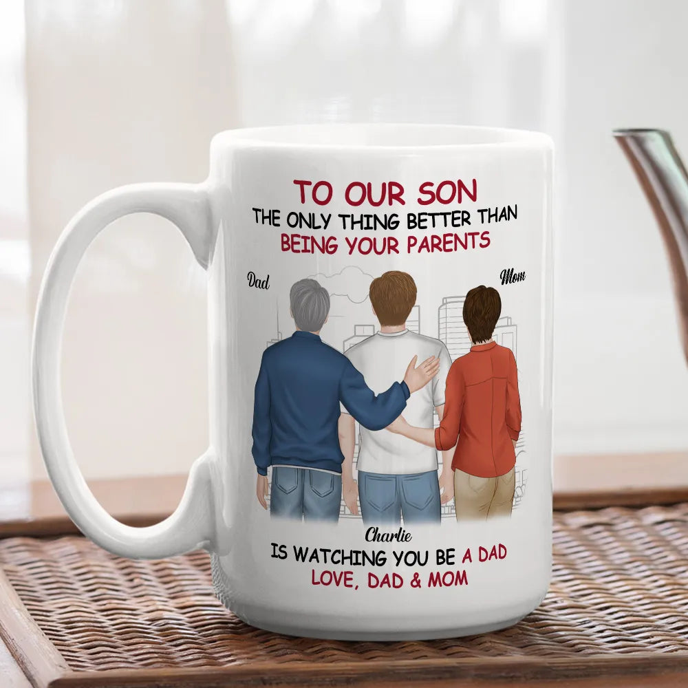 Personalized Ceramic Mug for Son - Heartfelt Father's Day Gift Cup MagicInPrints