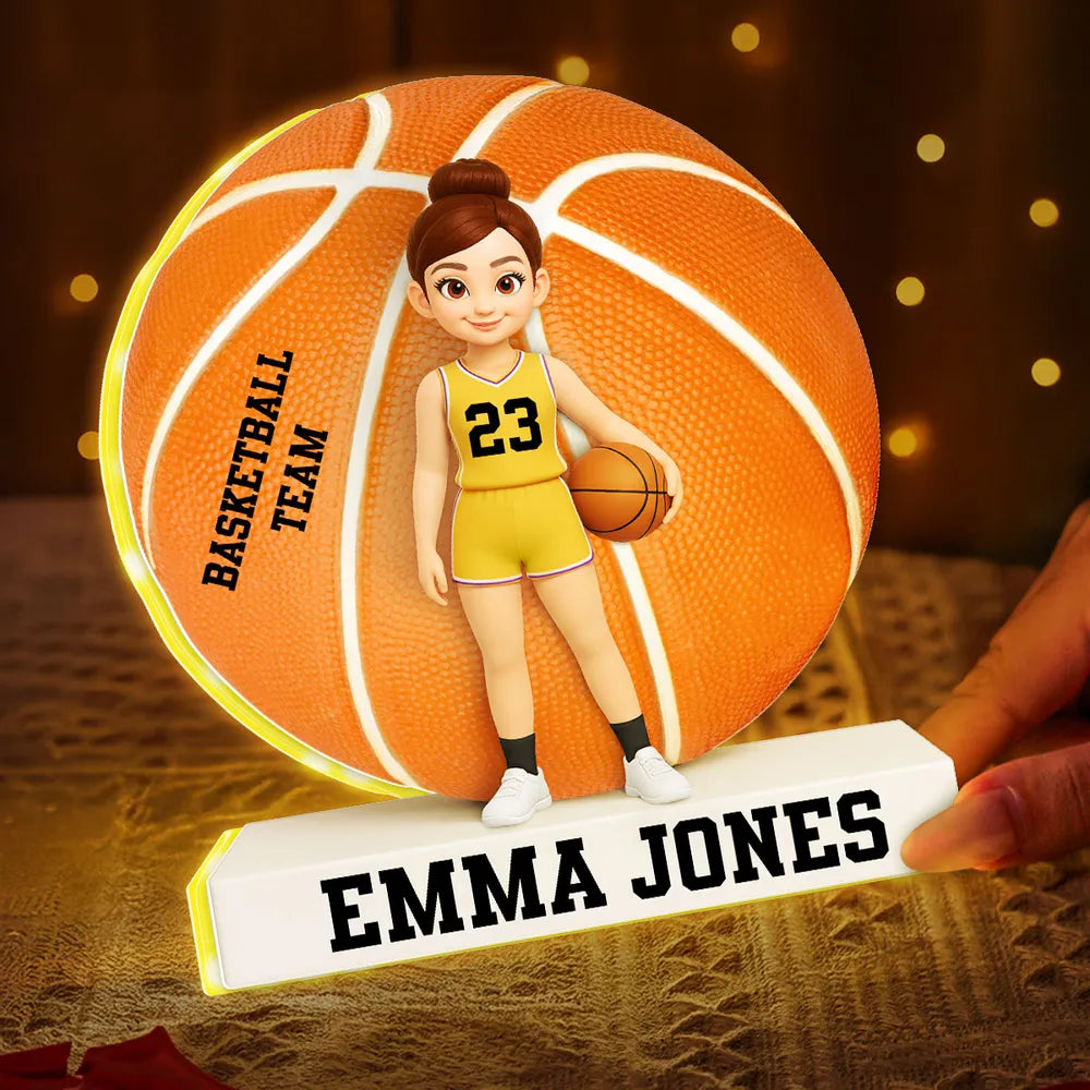 Personalized Basketball LED Night Light for Kids - Custom Name Gift Plaque MagicInPrints
