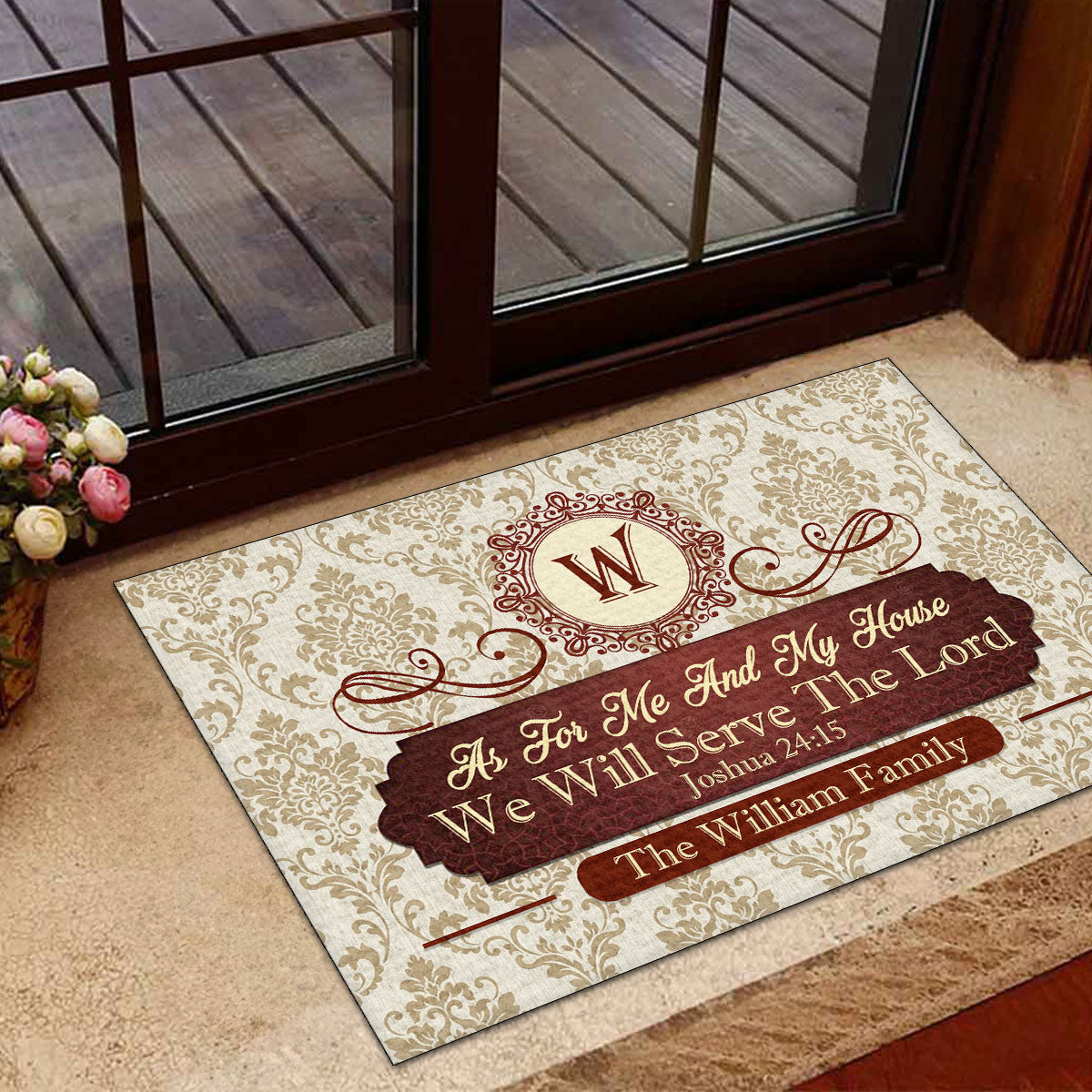 Custom Monogram Doormat for Families - Religious Home Decor Doormat MagicInPrints