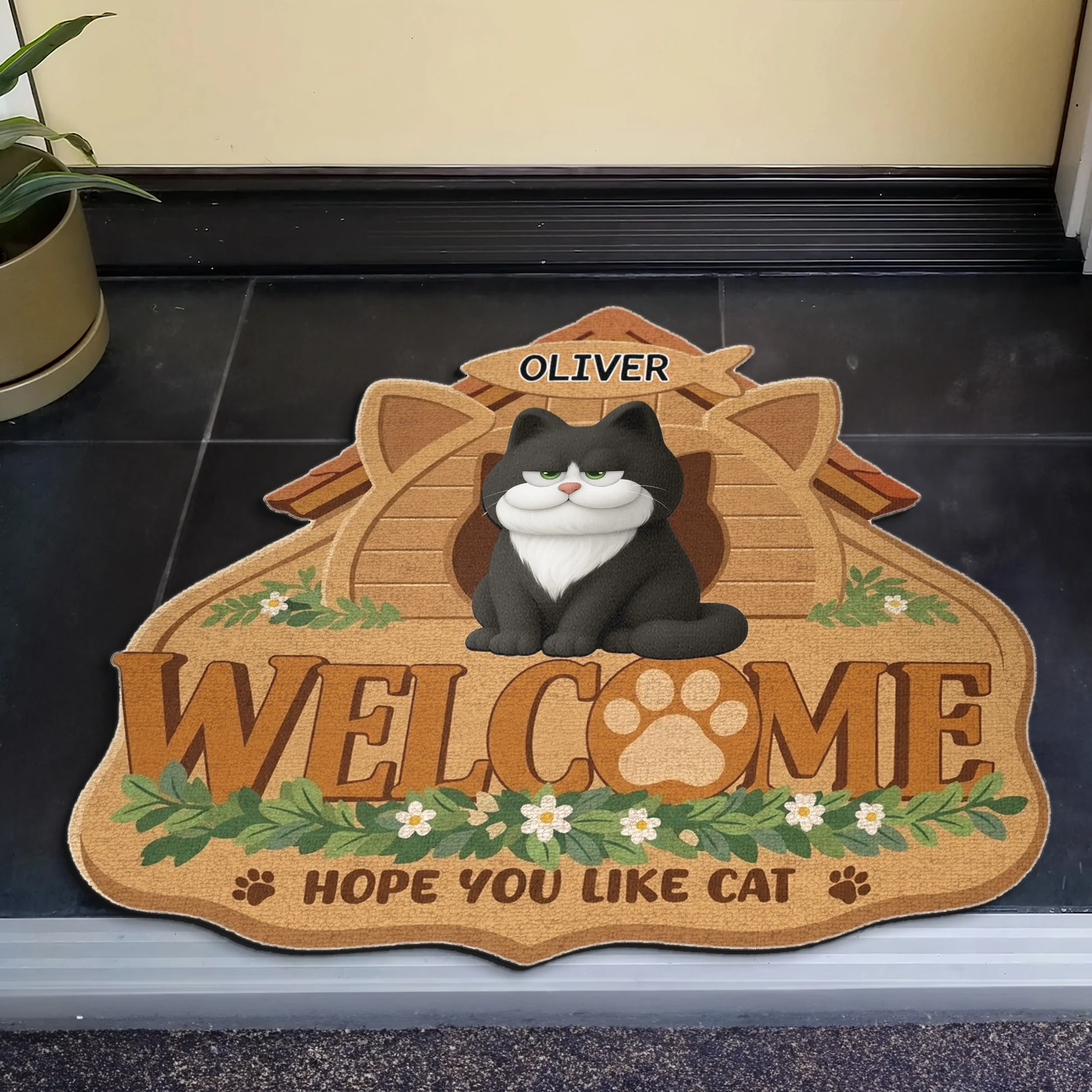Personalized Cat Welcome Mat for Cat Lovers - Home Decor Doormat MagicInPrints