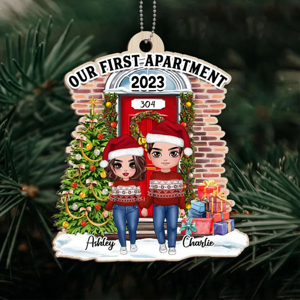 Personalized Couple Christmas Ornament - Our First Apartment 2025 Ornament MagicInPrints