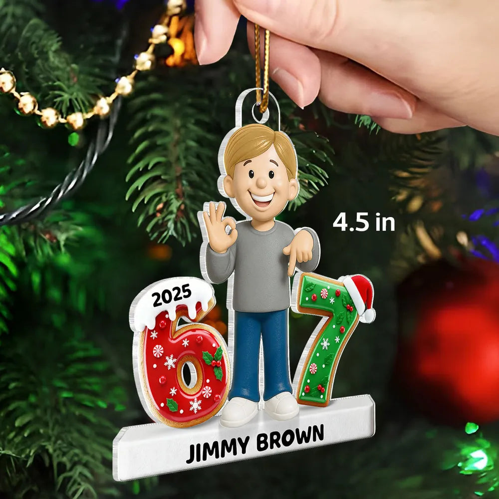 Personalized Boy Christmas Ornament 2025 - Custom Name Holiday Decoration Ornament MagicInPrints