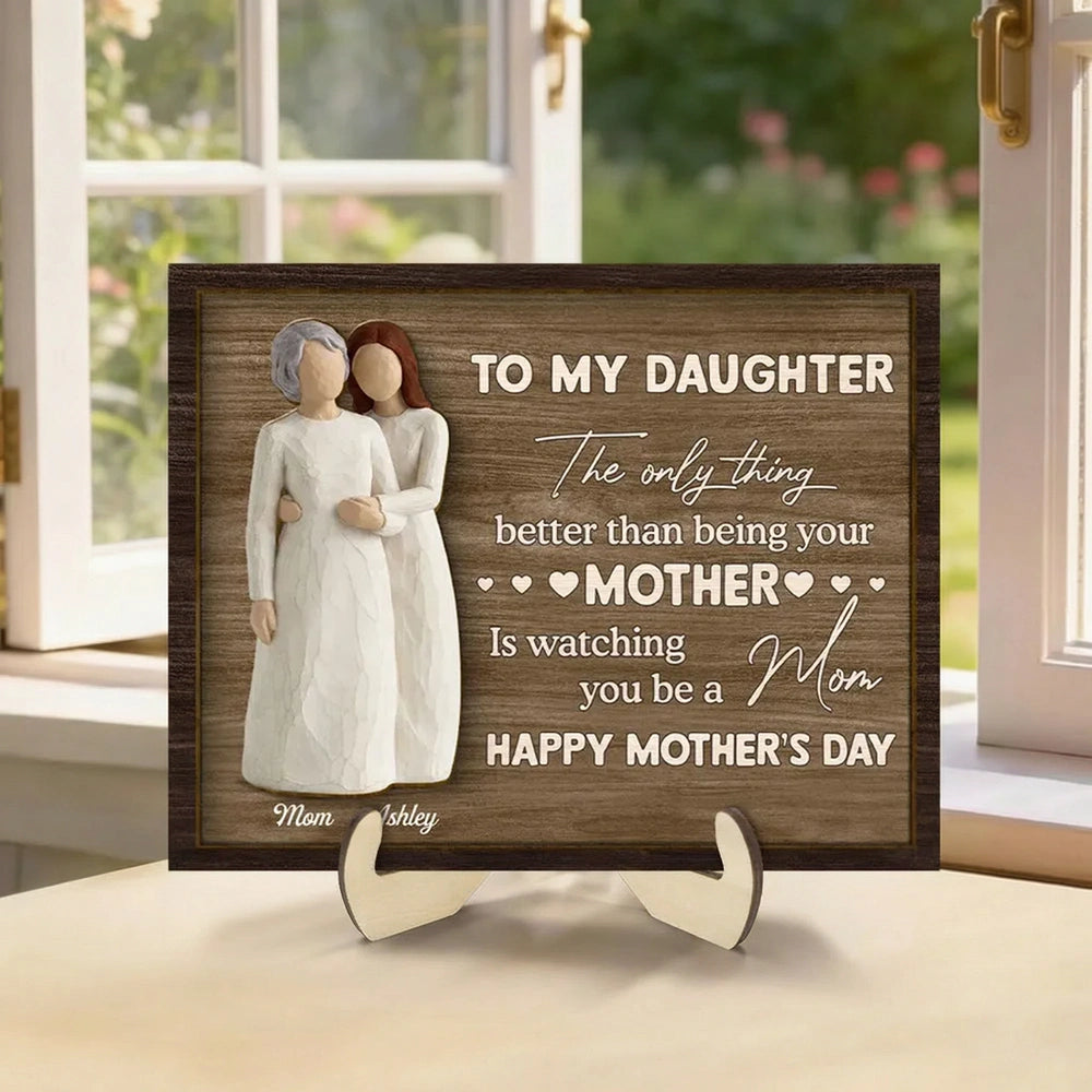 Personalized Mother Daughter Figurine Plaque - Sentimental Mother's Day Gift Plaque MagicInPrints