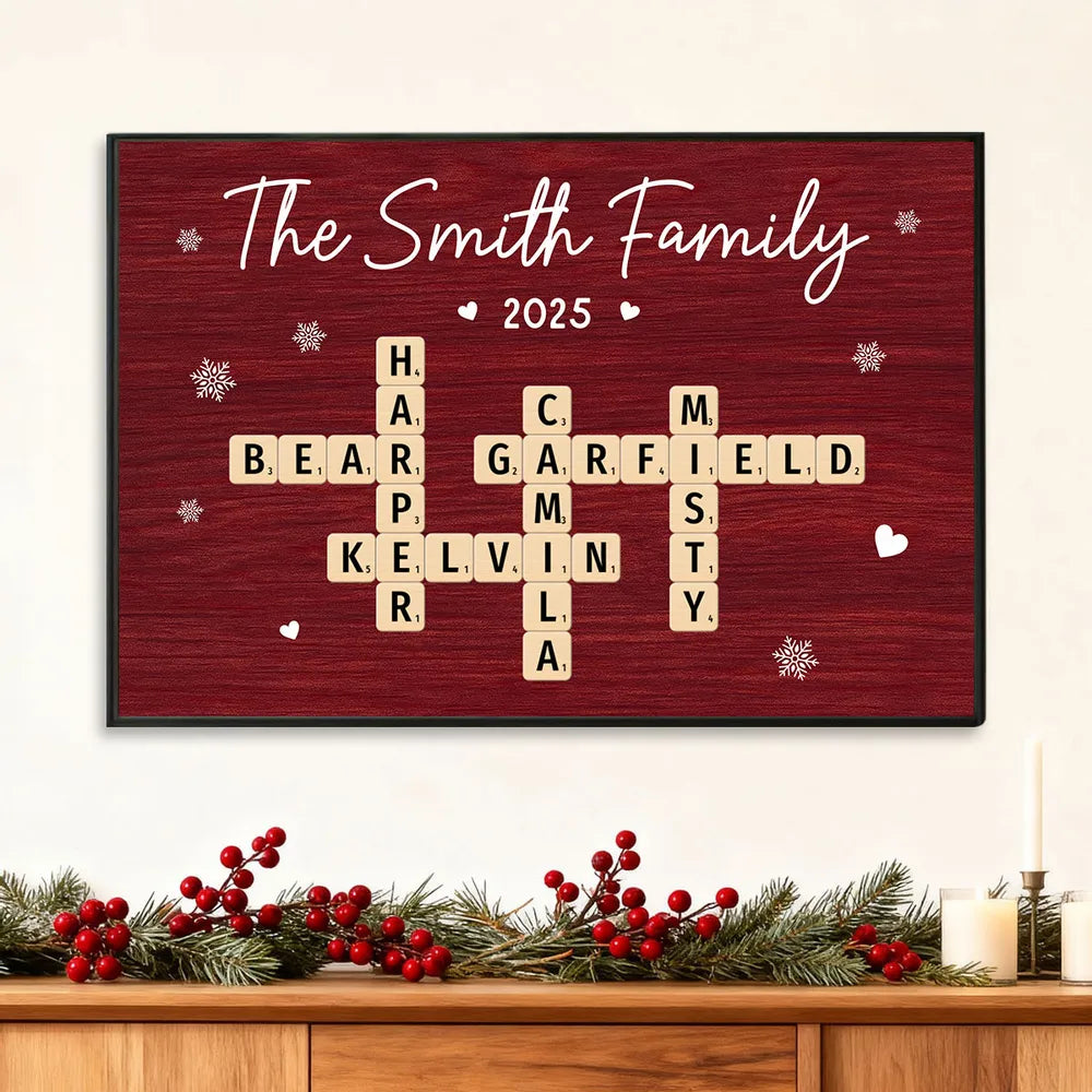 Personalized Family Name Crossword Wall Art - Custom Gift for Home Decor Poster or Canvas MagicInPrints
