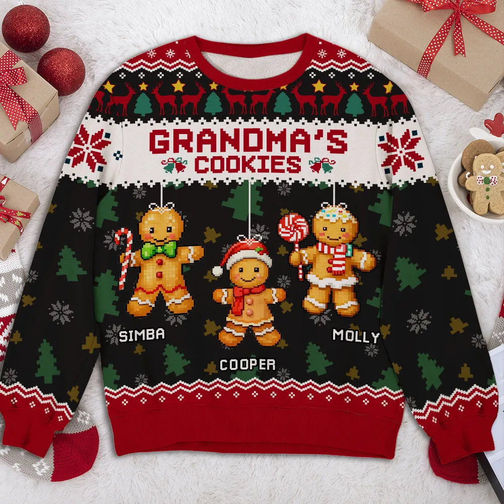 Personalized Grandma's Cookies Christmas Sweater - Family Holiday Gift Cloth MagicInPrints