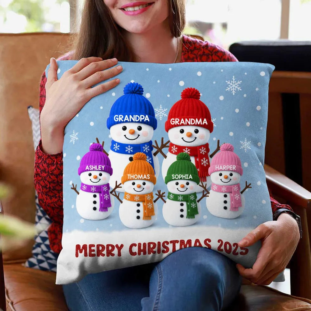 Personalized Family Christmas Pillow for Grandparents - Holiday Decor Gift Pillow or Blanket MagicInPrints