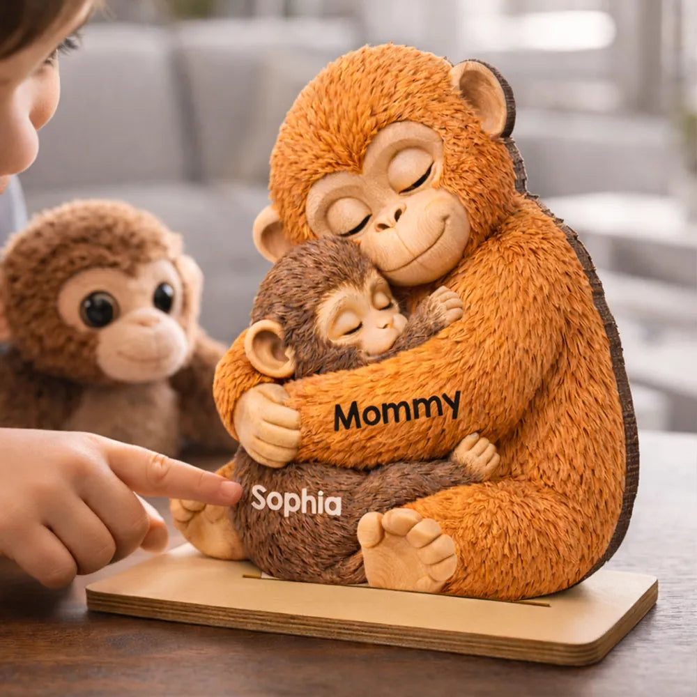 Personalized Monkey Family Figurine for Mom - Sentimental Home Decor Gift Plaque MagicInPrints