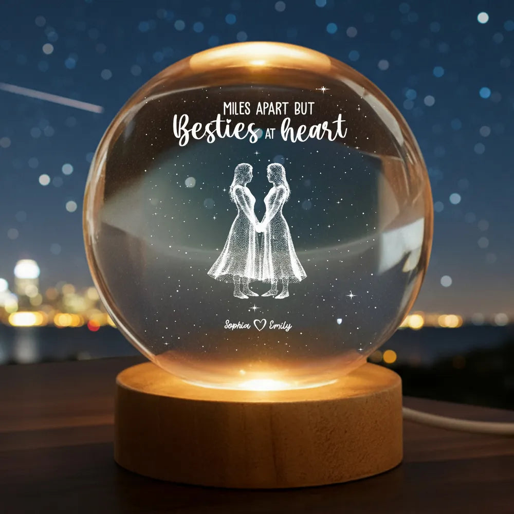 Personalized Sister Crystal Ball Lamp for Friends - Sentimental Gift Lamp MagicInPrints