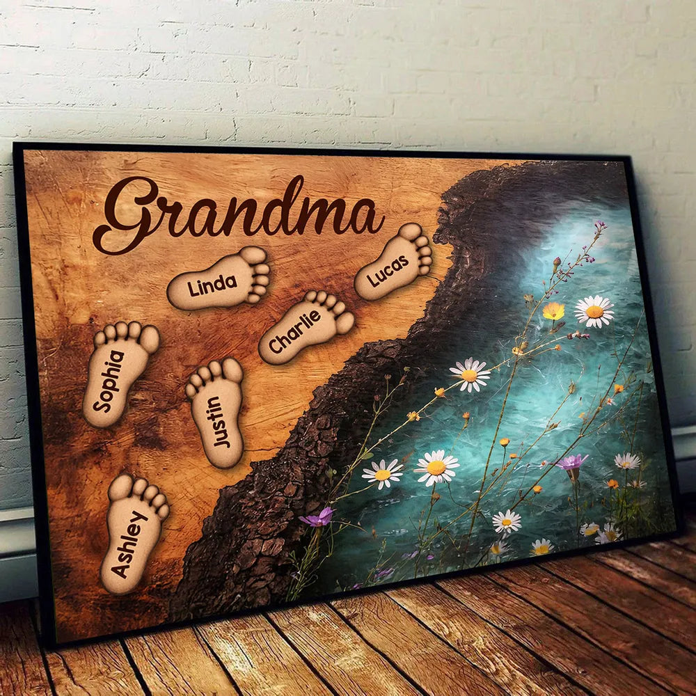 Personalized Grandma Canvas Art with Grandkids' Names - Sentimental Family Gift Poster or Canvas MagicInPrints
