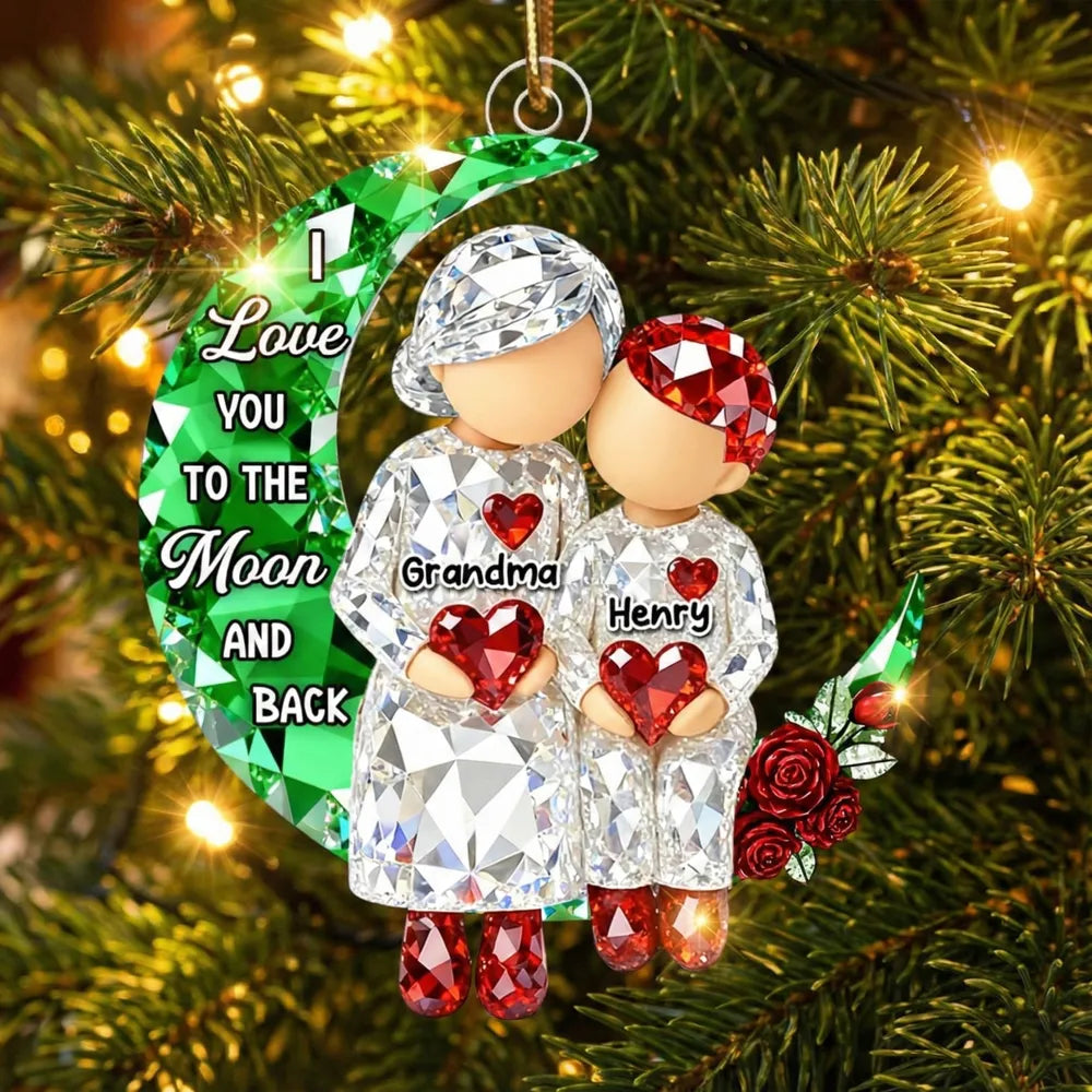 Personalized Crystal Ornament for Grandma and Grandchild - Sentimental Gift for Family Love Ornament MagicInPrints
