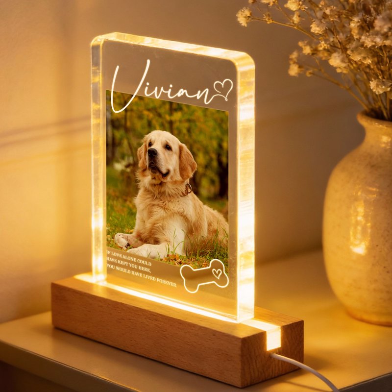Custom LED Pet Memorial Light for Dog Lovers - Sentimental Home Decor Plaque MagicInPrints