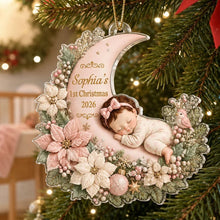 Load image into Gallery viewer, Personalized Acrylic Ornament Baby's First Christmas Gift for Mom &amp; Dad

