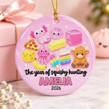 Load image into Gallery viewer, Personalized Pink Ceramic Ornament Custom Name Gift for Kids
