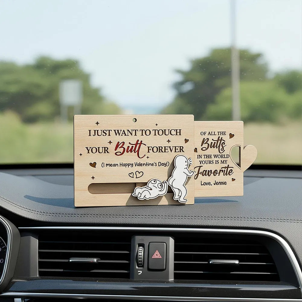 Personalized Wooden Love Card for Couples - Funny Valentine's Day Gift Ornament MagicInPrints