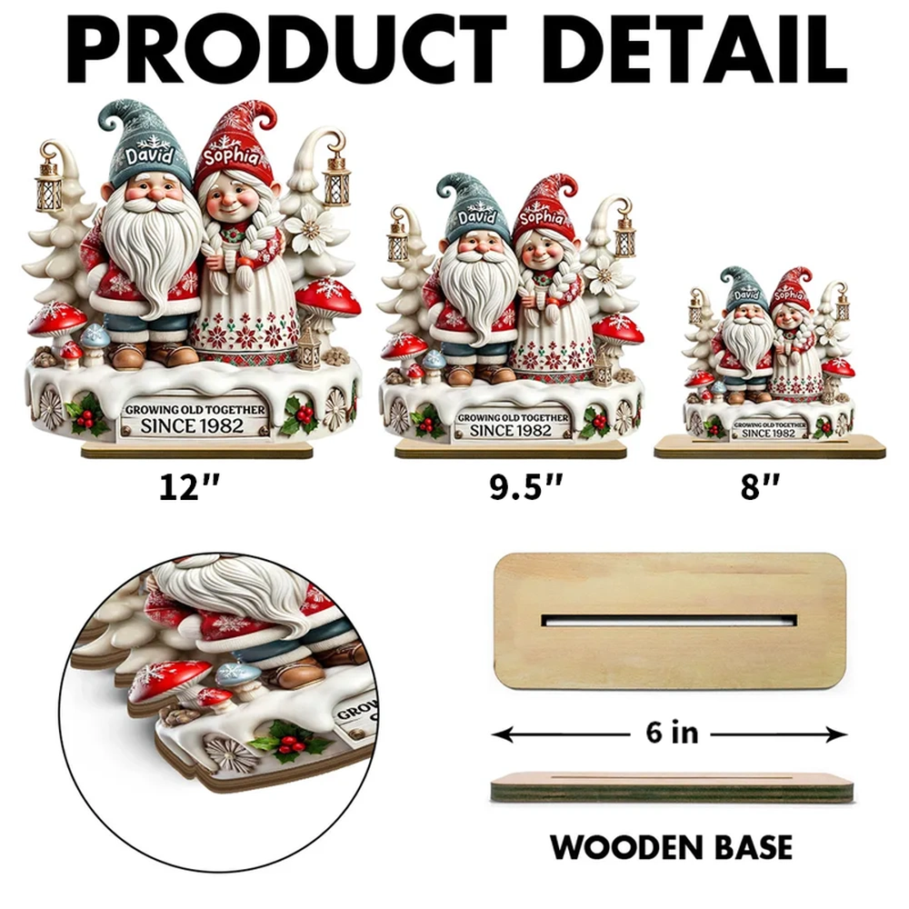 Personalized Gnome Couple Figurine for Couples - Anniversary Gift Plaque MagicInPrints