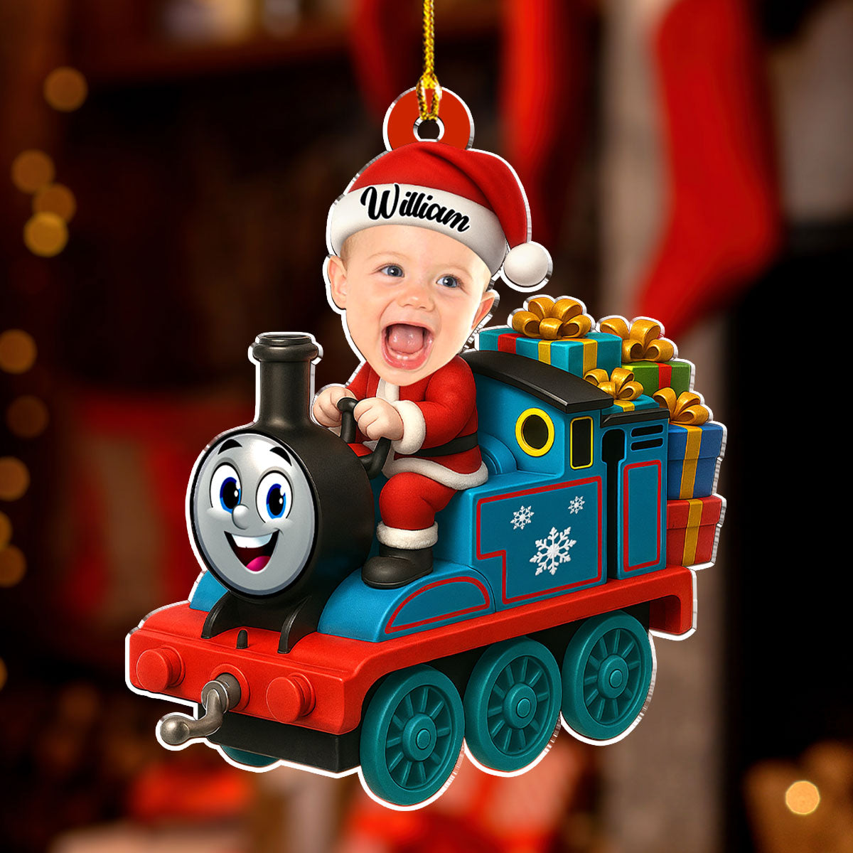 Personalized Baby Photo Train Ornament for Kids - Christmas Gift Ornament MagicInPrints