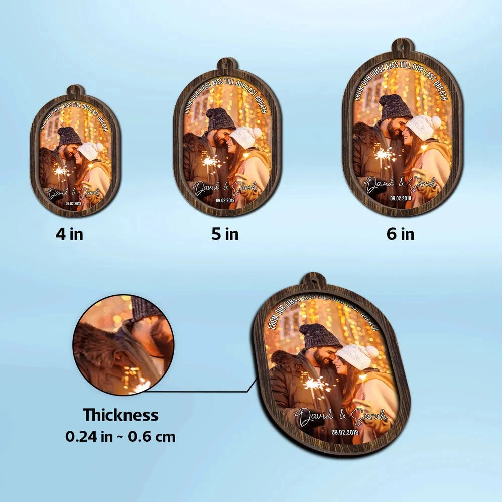 Personalized Couples Wooden Ornament - Romantic Keepsake for Christmas Ornament MagicInPrints