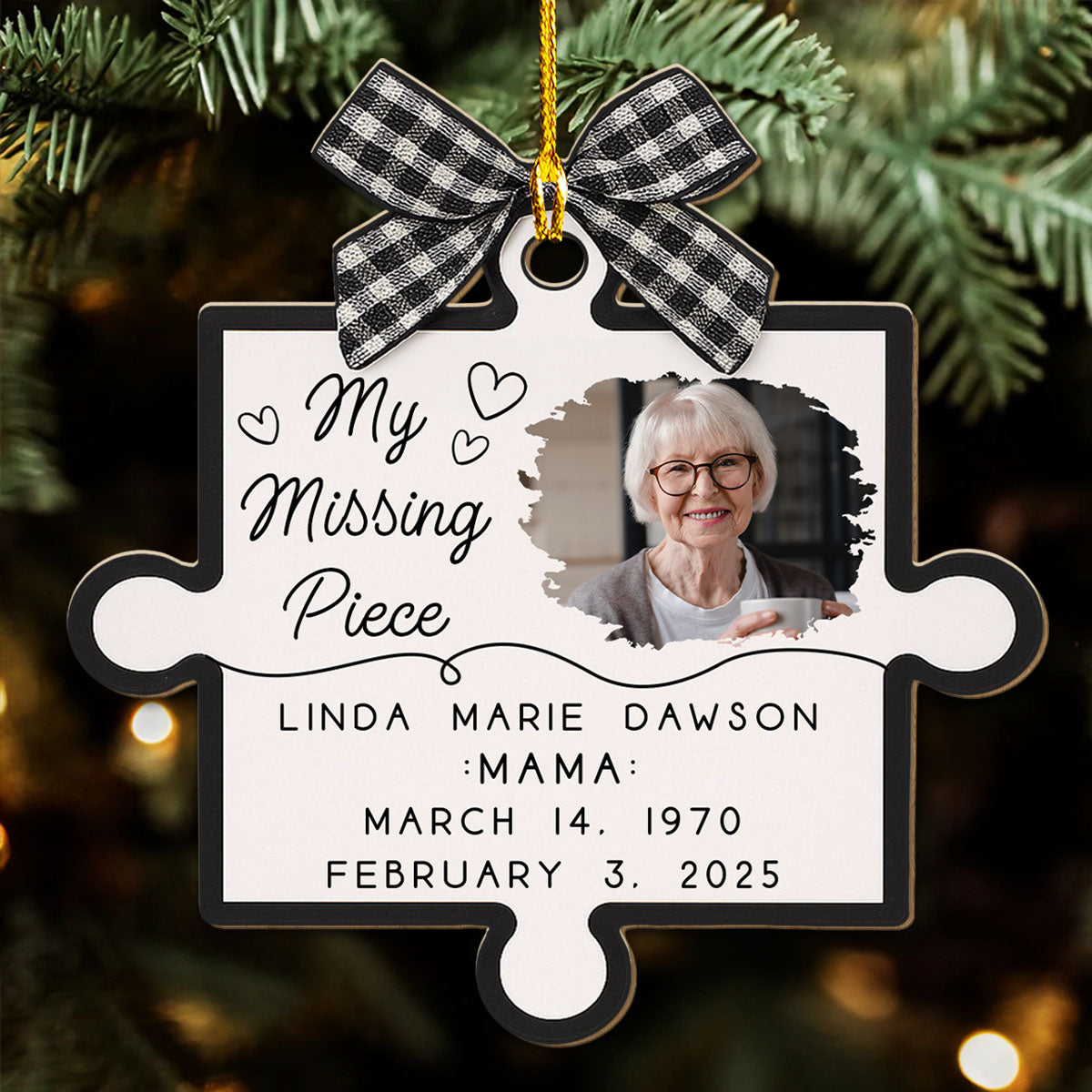 Personalized Memorial Puzzle Ornament for Family - Remembrance Gift Ornament MagicInPrints