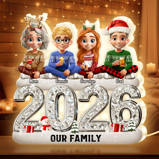 Custom Family Christmas Ornament 2026 - Personalized Holiday Decor Plaque MagicInPrints
