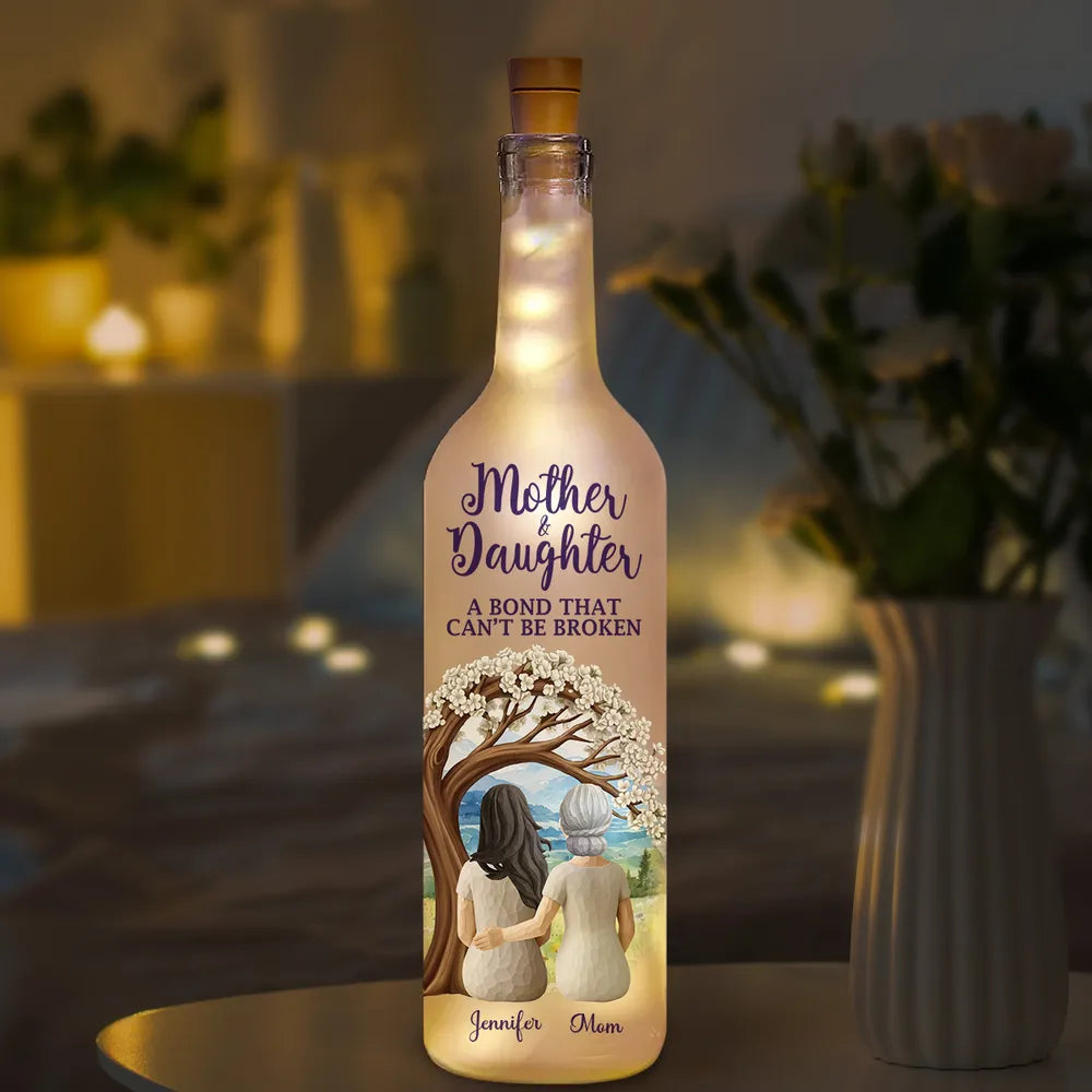 Personalized Mother Daughter LED Wine Bottle Light - Sentimental Gift for Home Decor Lamp MagicInPrints