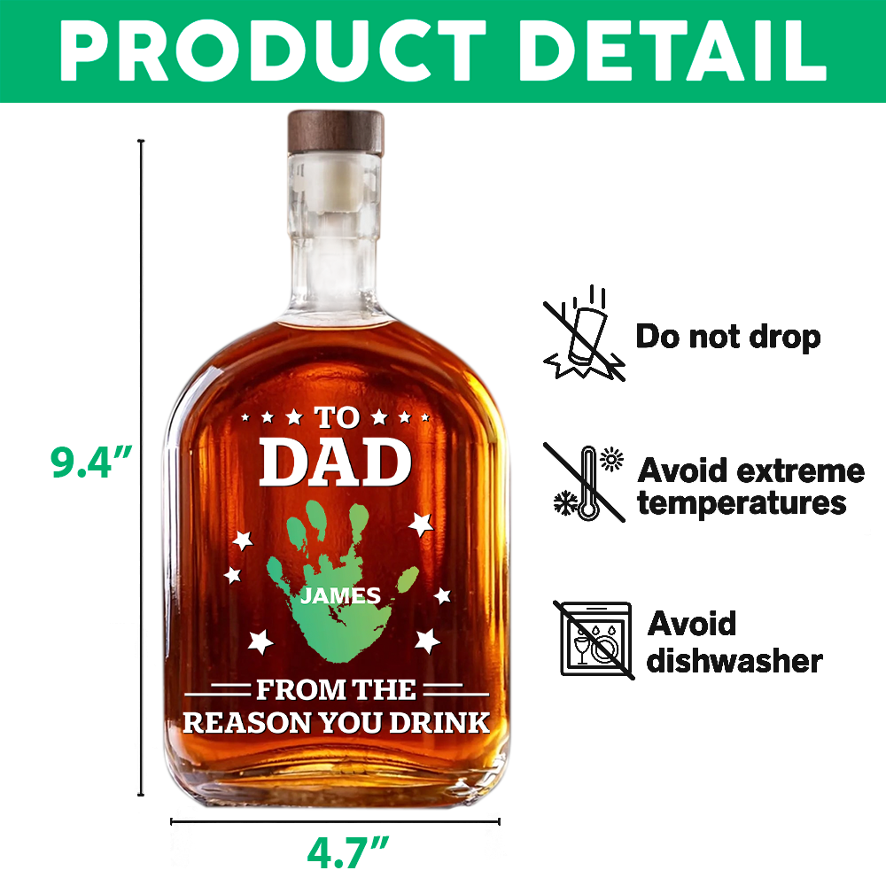 Personalized Whiskey Decanter for Dad - Funny Christmas Gift Kitchen Supplies MagicInPrints