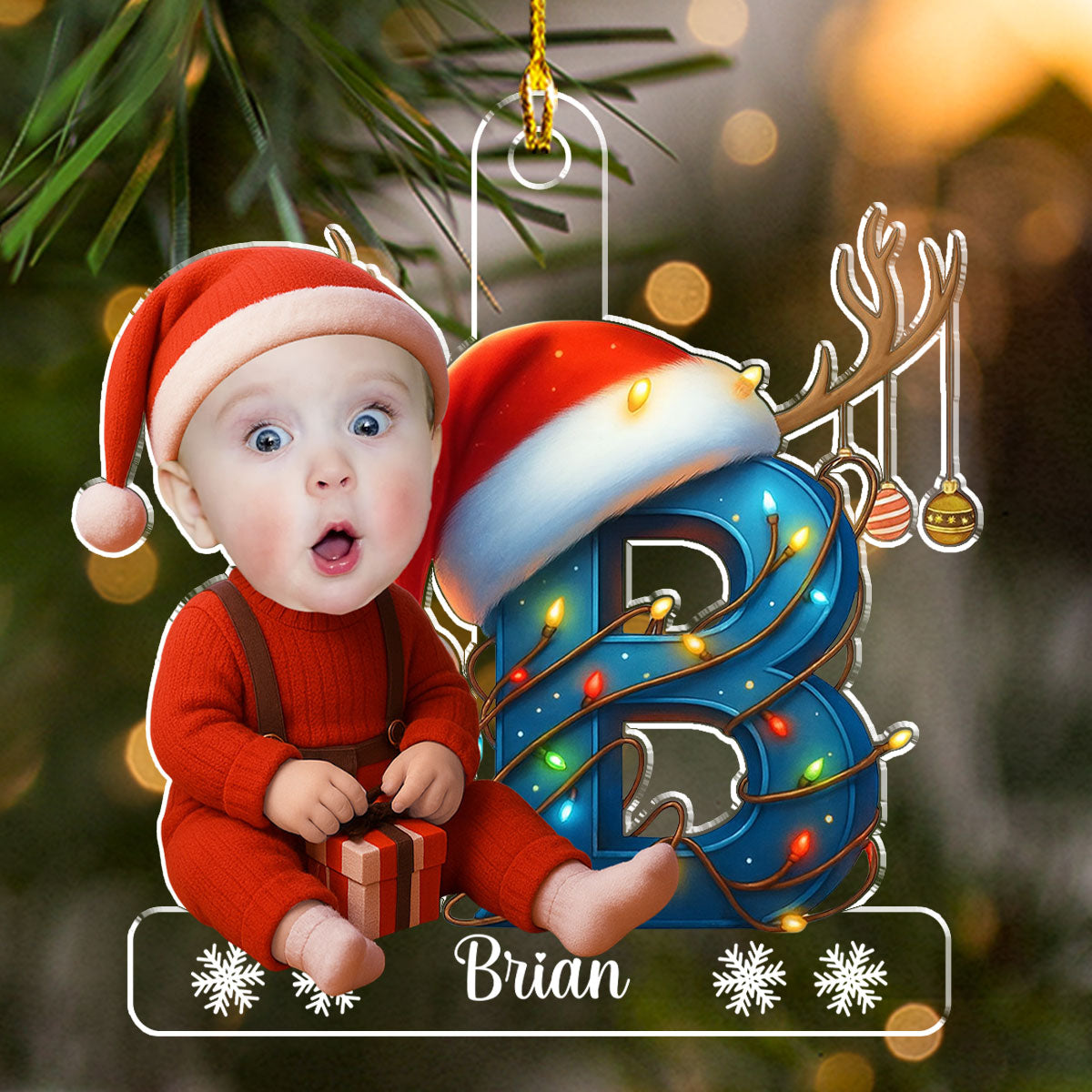 Personalized Baby Christmas Ornament for Kids - Festive Holiday Decor Ornament MagicInPrints