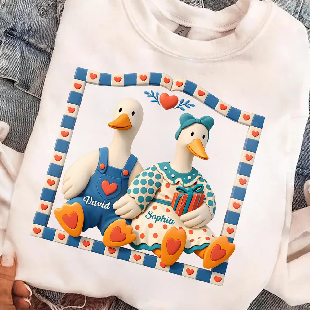 Personalized Duck Couple T-Shirt for Couples - Cute Gift Idea Cloth MagicInPrints