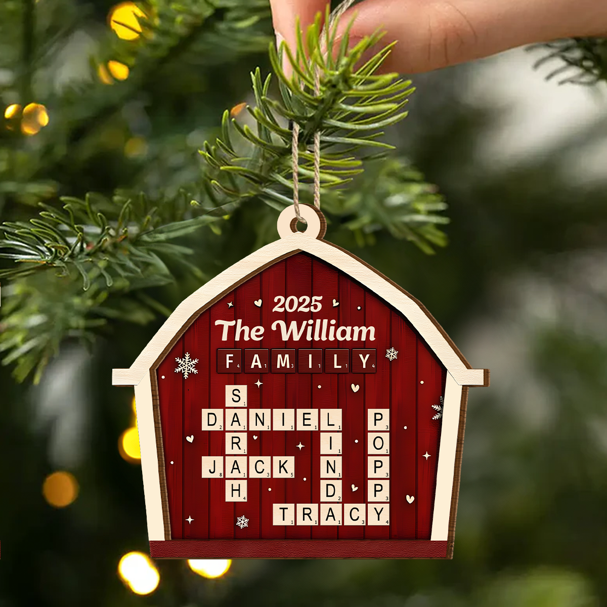 Custom Family Name Christmas Ornament 2025 - Personalized Holiday Decoration Ornament MagicInPrints