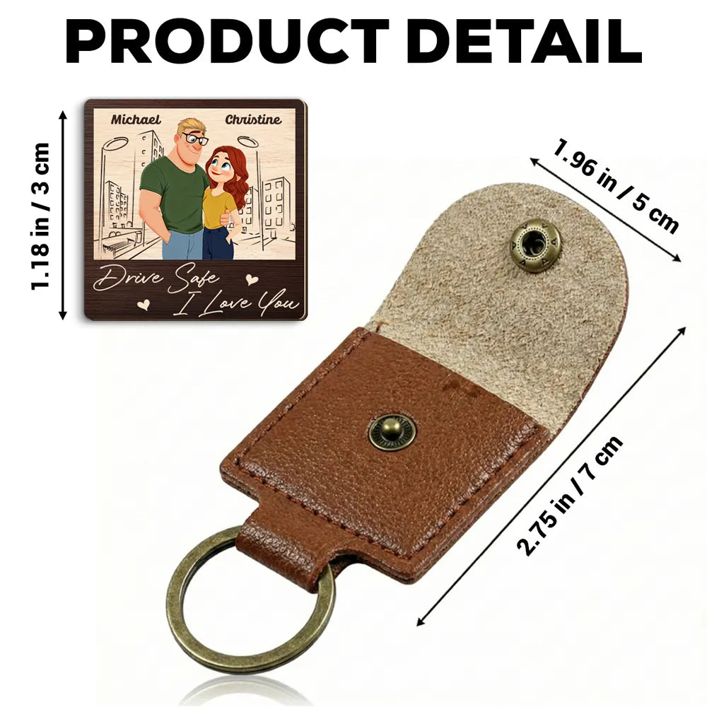 Personalized Couple Keychain with Custom Names - Drive Safe Gift for Loved Ones Keychain MagicInPrints