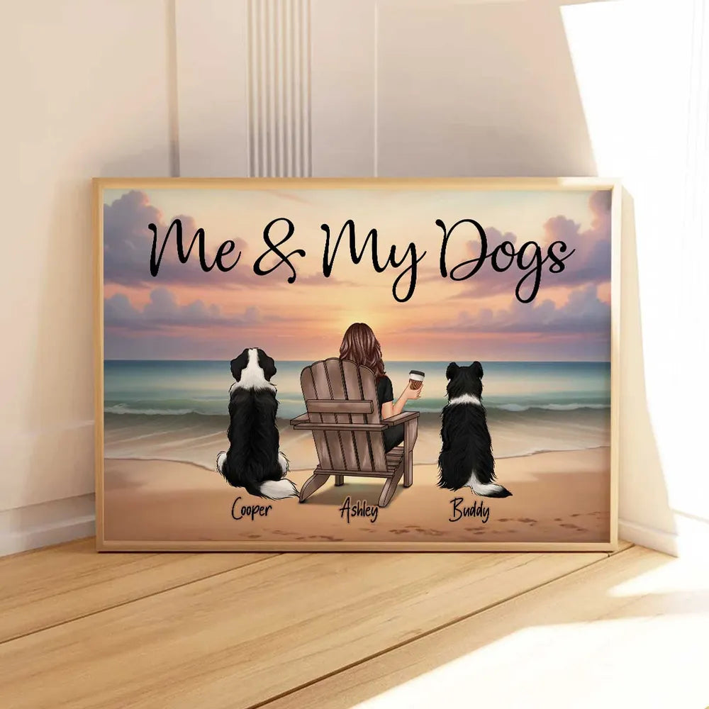 Personalized Dog Lover Canvas Print for Pet Owners - Beach Scene Poster or Canvas MagicInPrints