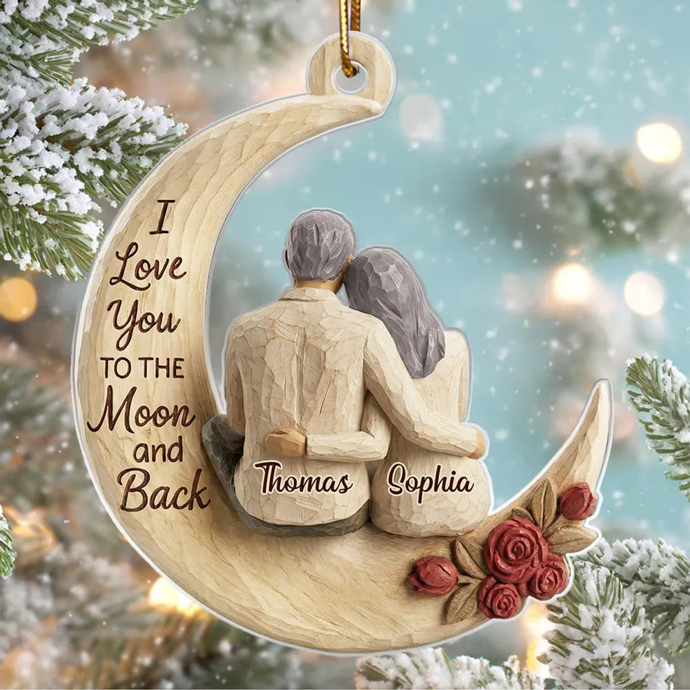 Personalized Wooden Couple Ornament - Romantic Gift for Christmas Ornament MagicInPrints
