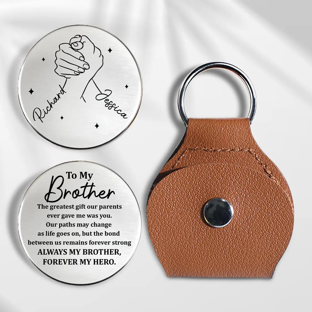 Personalized Keychain for Brother with Engraved Message - Sentimental Gift Keychain MagicInPrints