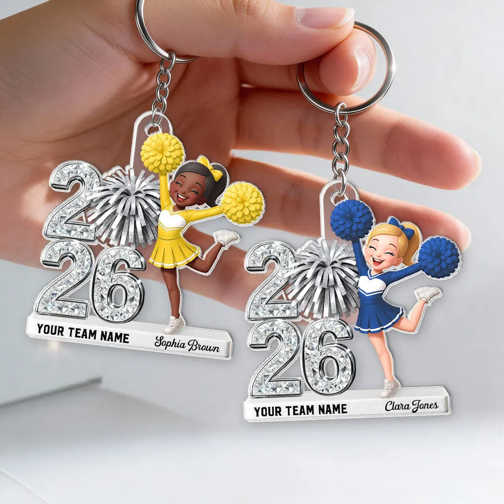 Personalized Cheerleader Keychain for Teams - 2026 Spirit Gift Keychain MagicInPrints