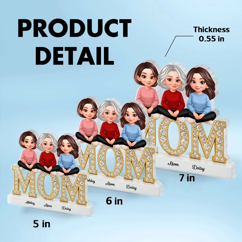 Personalized Family Figurine Mom Gift with Custom Names - Mother's Day Keepsake Plaque MagicInPrints