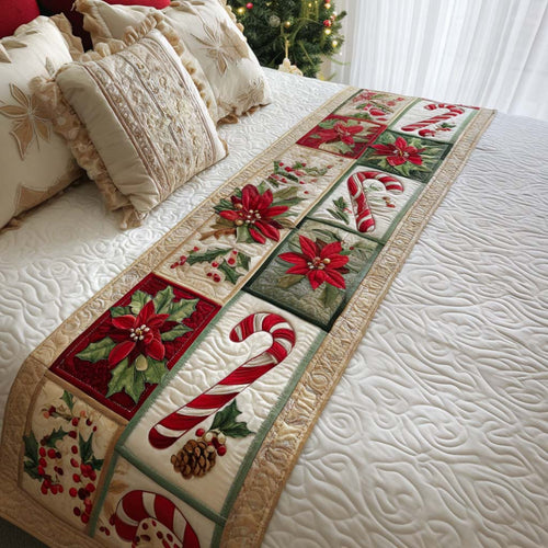 Spread Warmth and Joy – Personalized Quilted Bed Runner – Gift for Christmas Lovers Quilted Bed Runner MagicInPrints