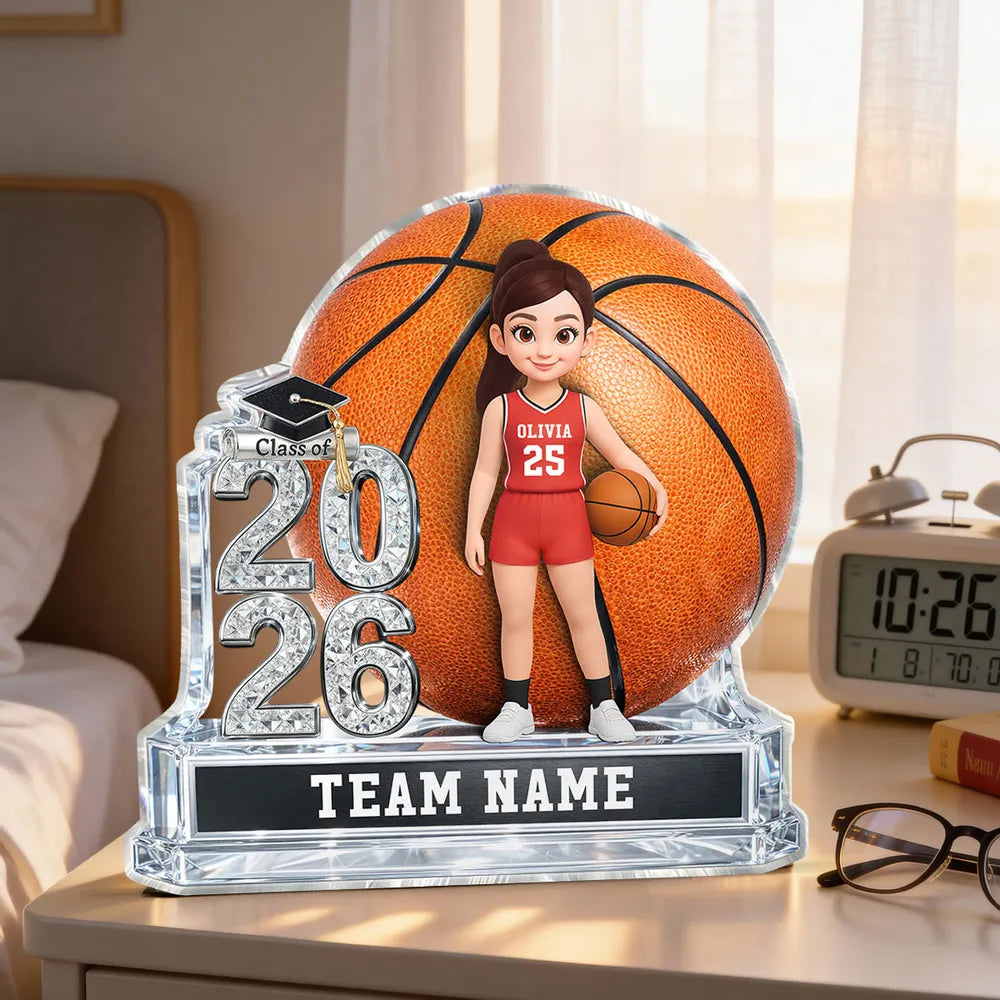 Personalized Basketball Graduation Trophy for Class of 2026 - Custom Team Name Plaque MagicInPrints