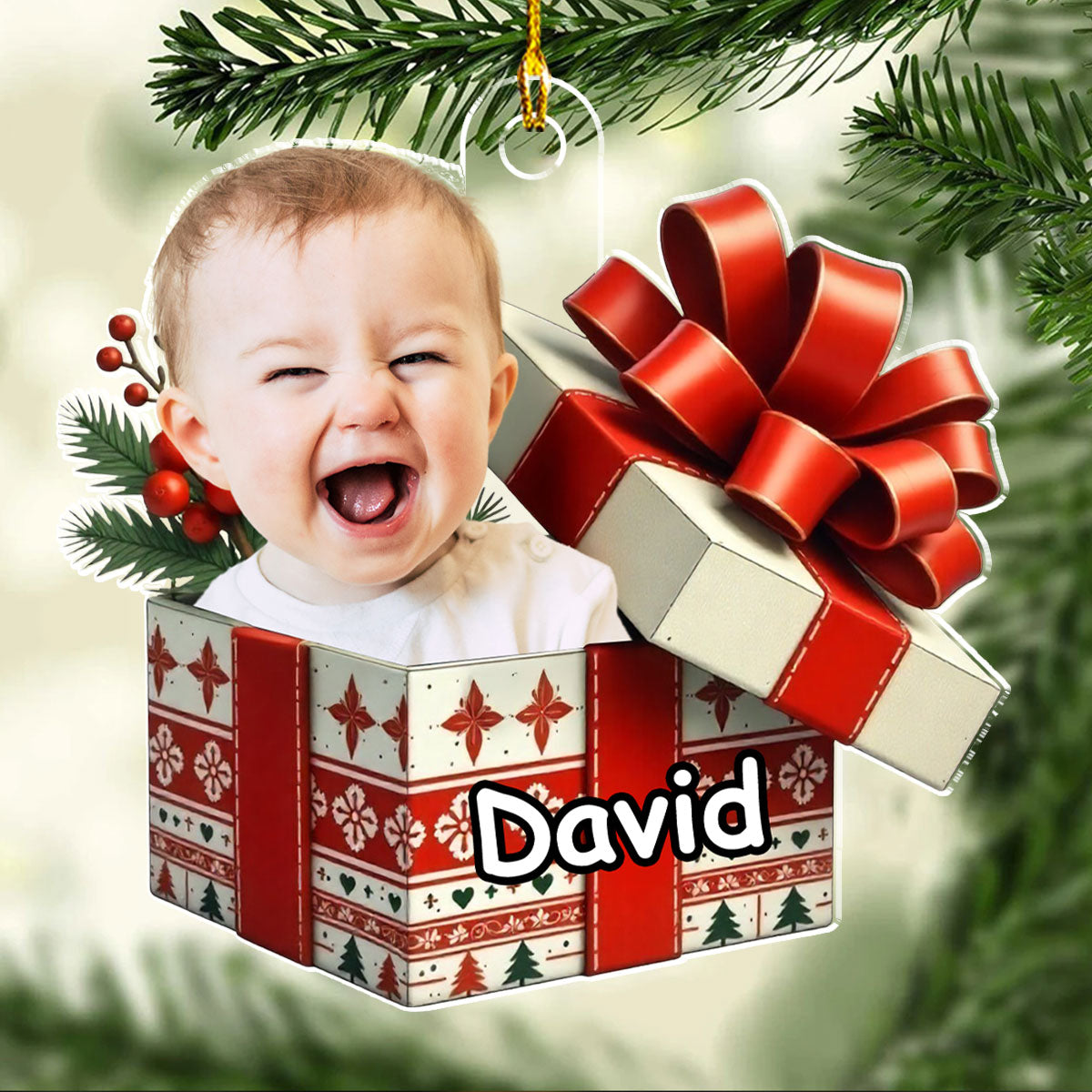 Personalized Baby Photo Christmas Ornament for Parents - Holiday Gift Ornament MagicInPrints