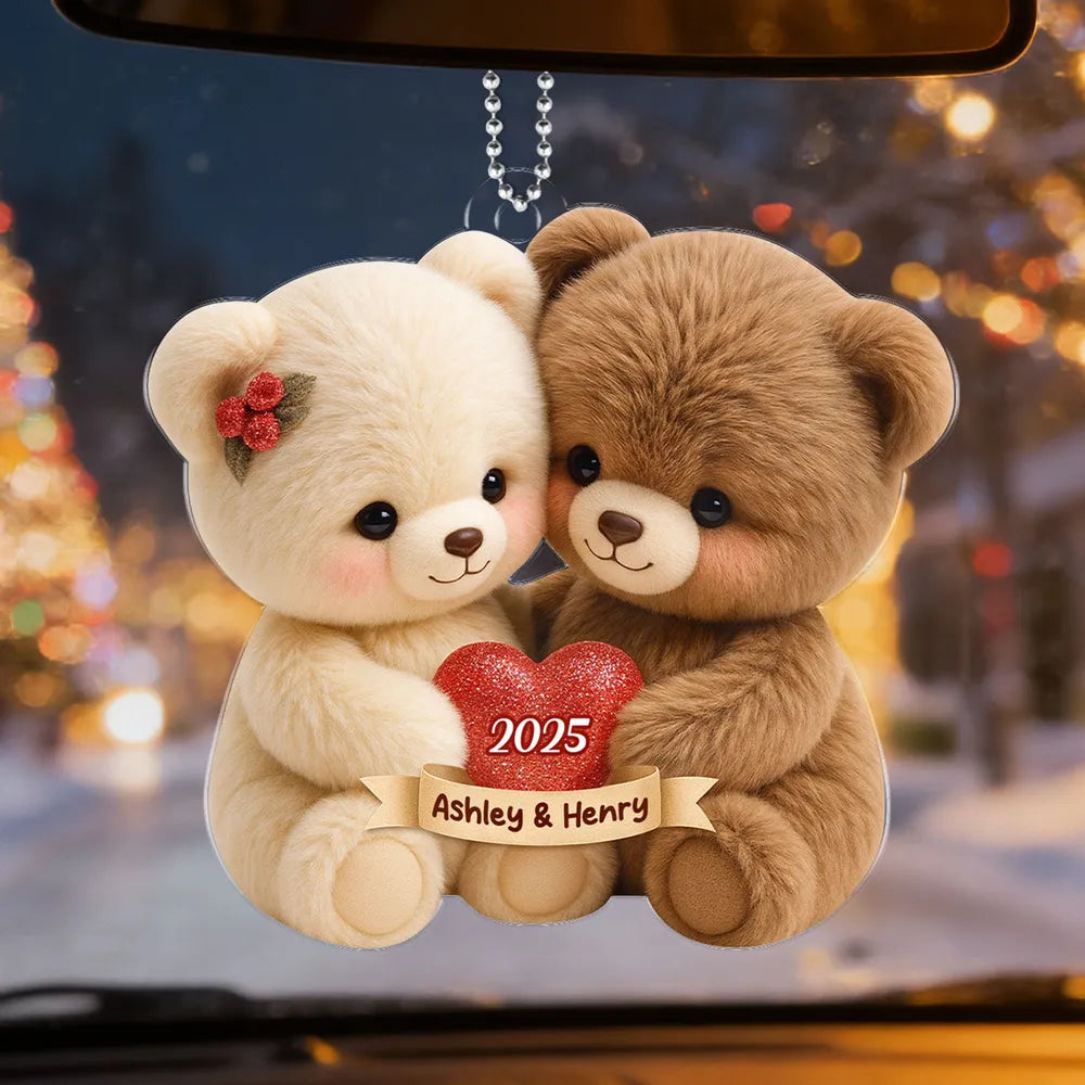 Personalized LED Teddy Bear Lamp for Couples with Custom Names - Romantic Gift Plaque MagicInPrints