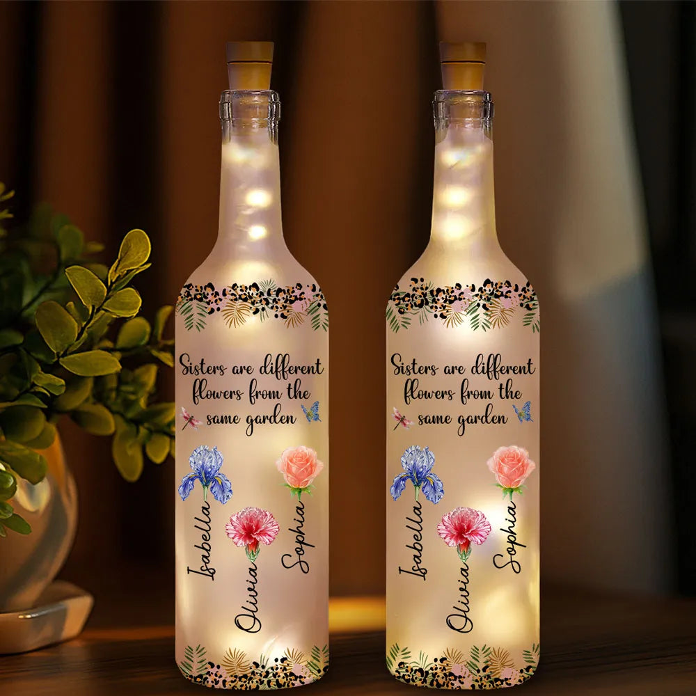 Personalized LED Wine Bottle Lamp for Sisters - Sentimental Gift for Home Decor Lamp MagicInPrints