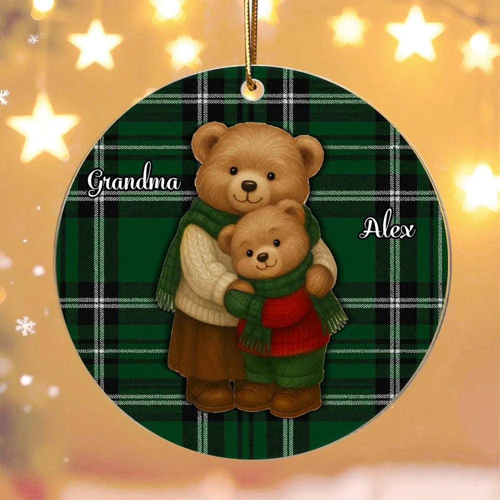 Personalized Bear Family Christmas Ornament for Grandma - Holiday Gift Ornament MagicInPrints