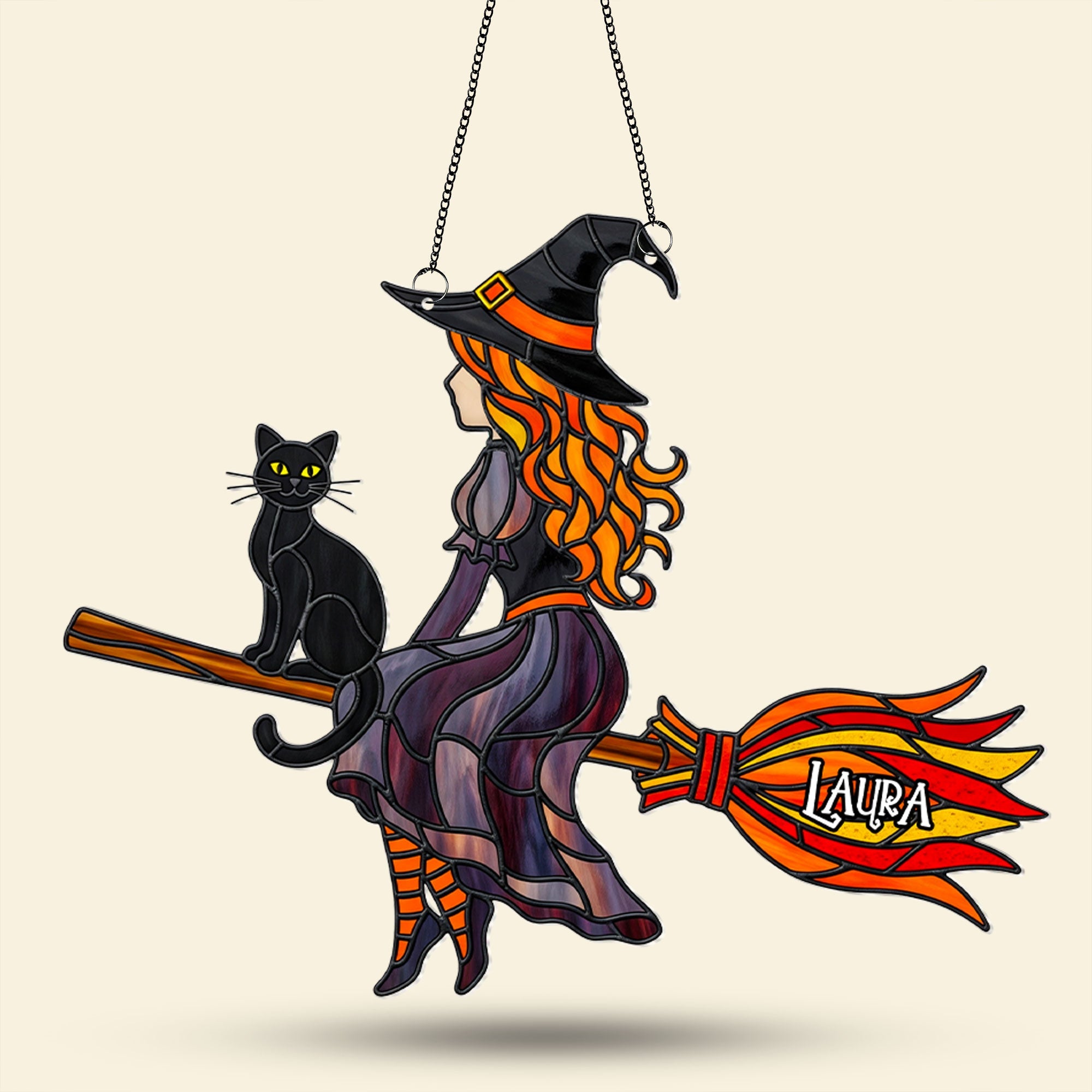 Enchanting Witch Suncatcher - A Personalized Gift for Witch Fans Ornament MagicInPrints