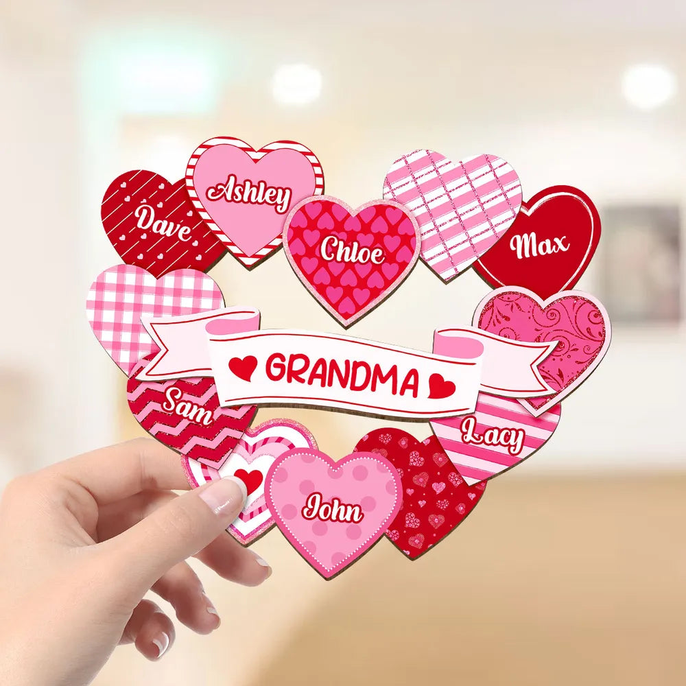 Personalized Heart-Shaped Wooden Family Tree for Grandma - Sentimental Gift Plaque MagicInPrints