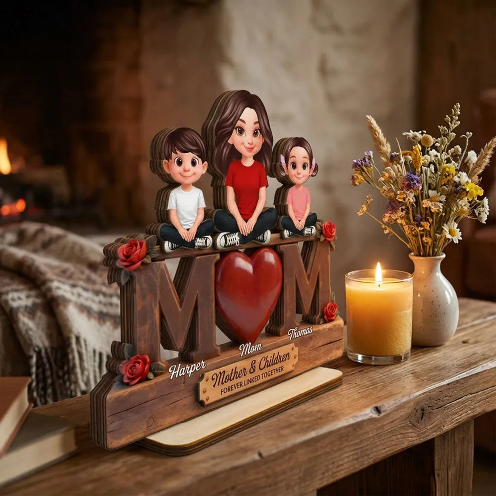 Personalized Mother & Daughters Figurine - Sentimental Gift for Family Plaque MagicInPrints