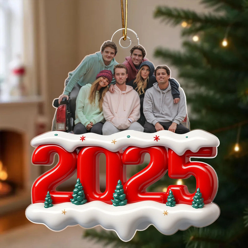 Custom Photo Christmas Ornament Family Keepsake 2025 - Holiday Decoration Ornament MagicInPrints