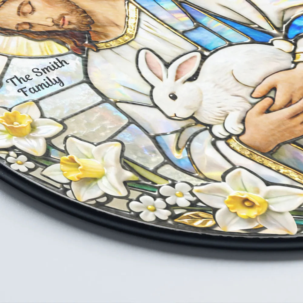 Personalized Stained Glass Suncatcher for Families - Religious Decor Ornament MagicInPrints