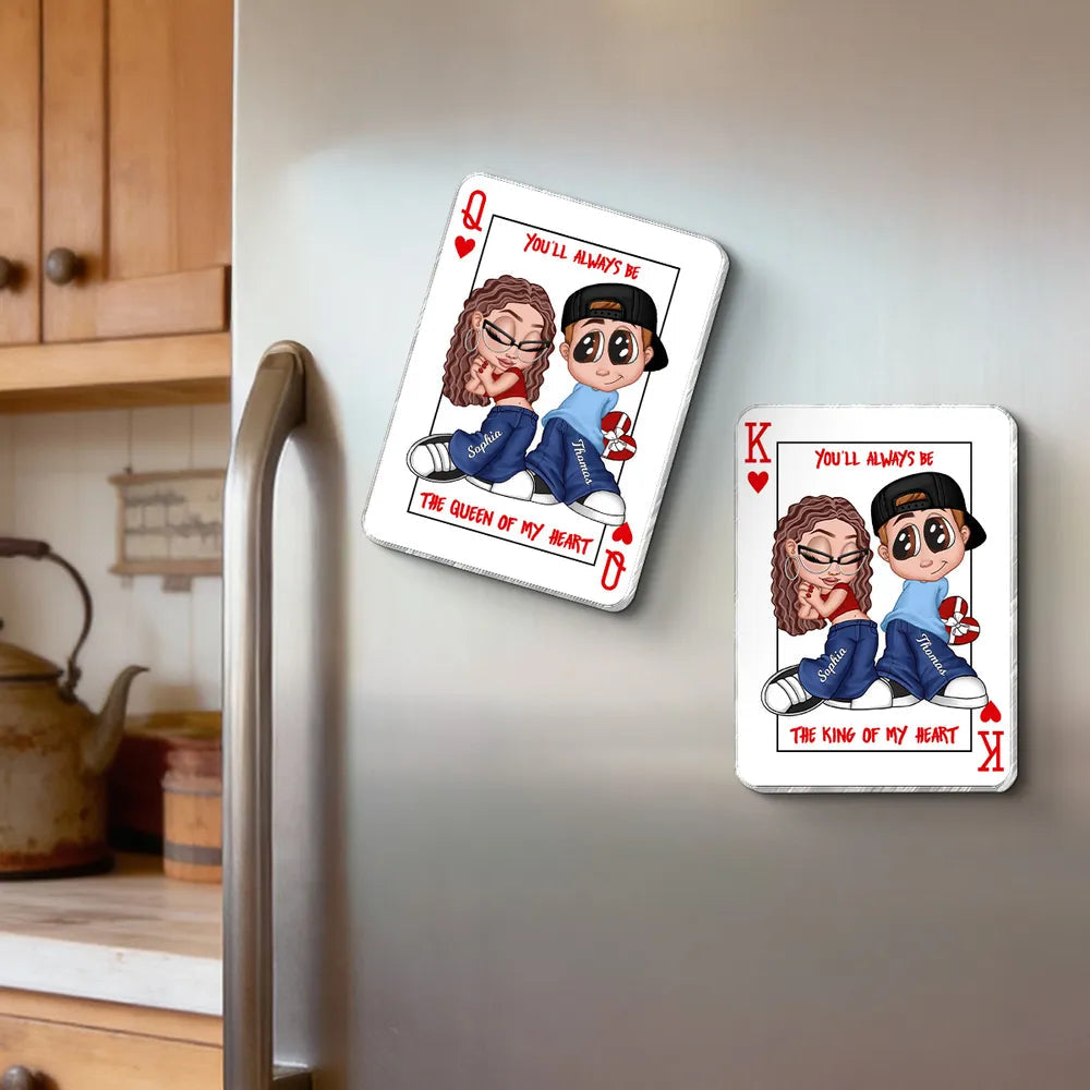 Personalized Couple Cartoon Magnet for Him - Romantic Gift for Anniversary Fridge Magnet MagicInPrints